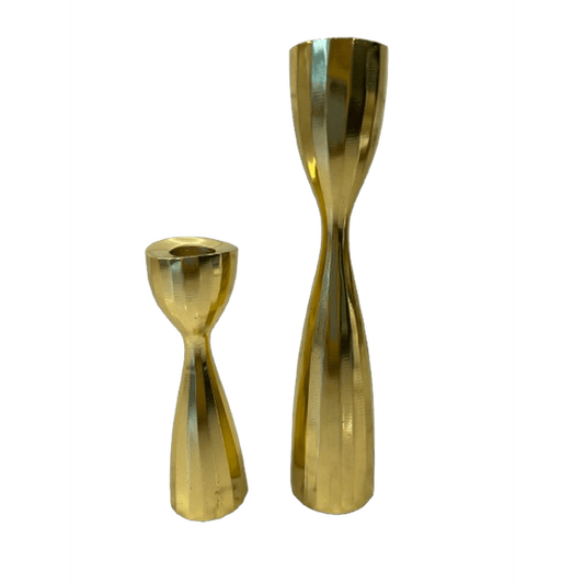 Gold Faceted Candlesticks Bestowed Houseware