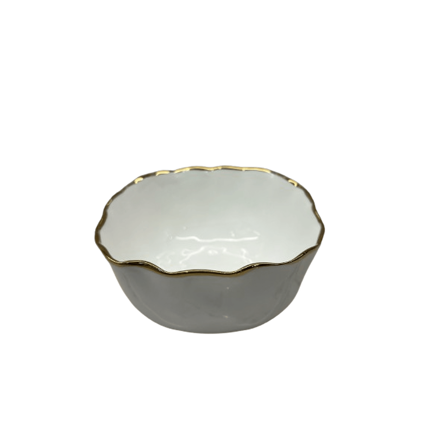 Portifino White & Gold Porcelain Serving Bowl Bestowed Houseware