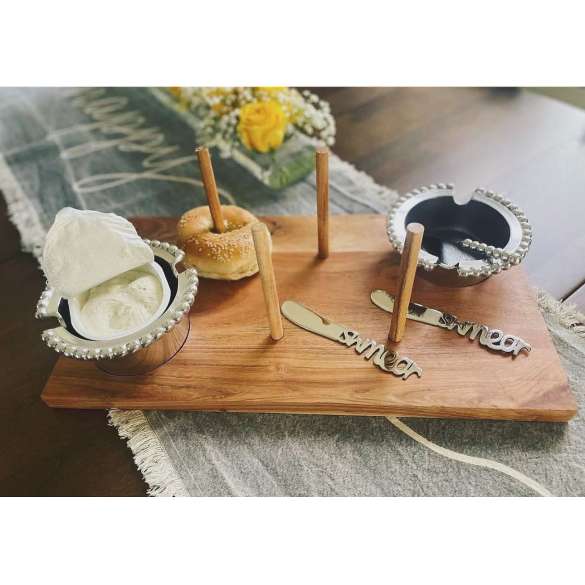 Wooden Bagel Serving Board Bestowed Housewares