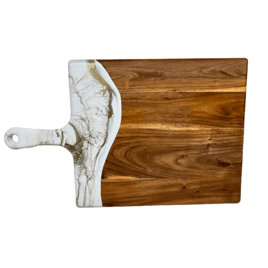 White & Gold Resin Wooden Cheese Board Bestowed Houseware